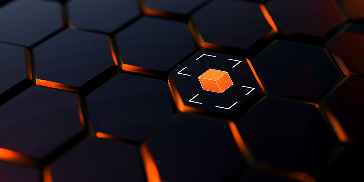 hexagons with orange highlight