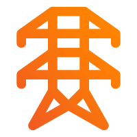 Orange icon depicting transmission tower