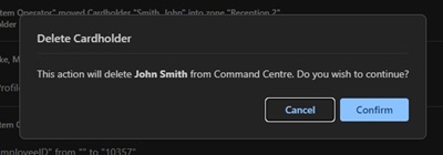 Confirm Delete Cardholder