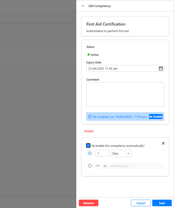 Assign or remove competencies in just a few clicks