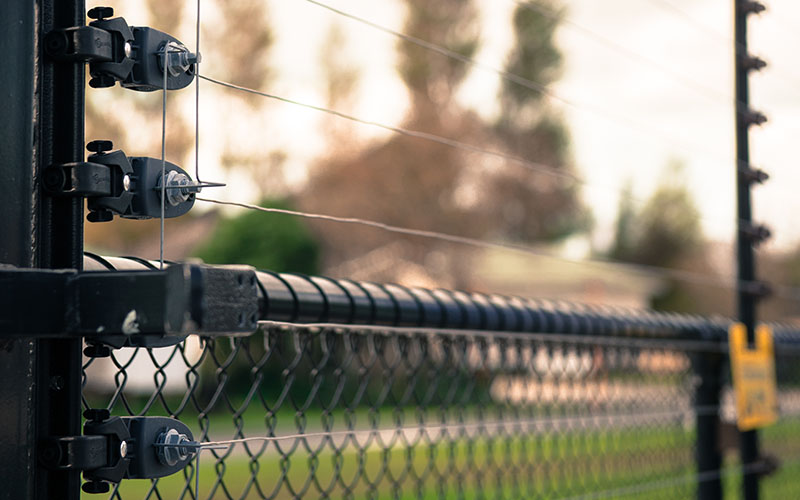A close up image of a Gallagher monitored pulse fence